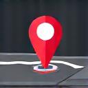 Navigation device icon with route line