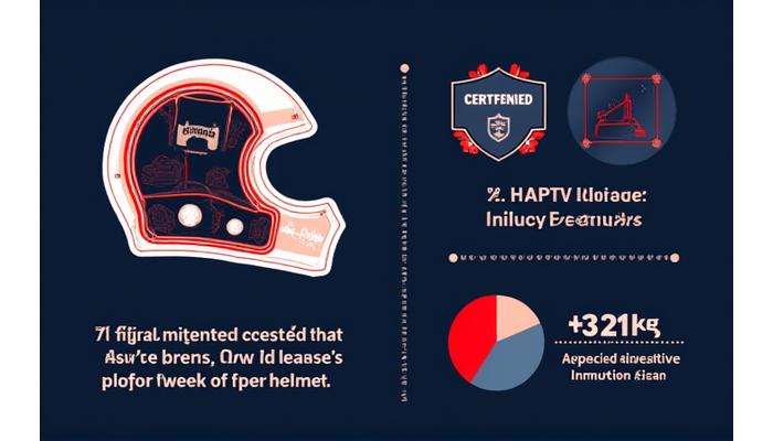 Infographic highlighting key motorcycle safety statistics, DOT certification process, and gear impact absorption.